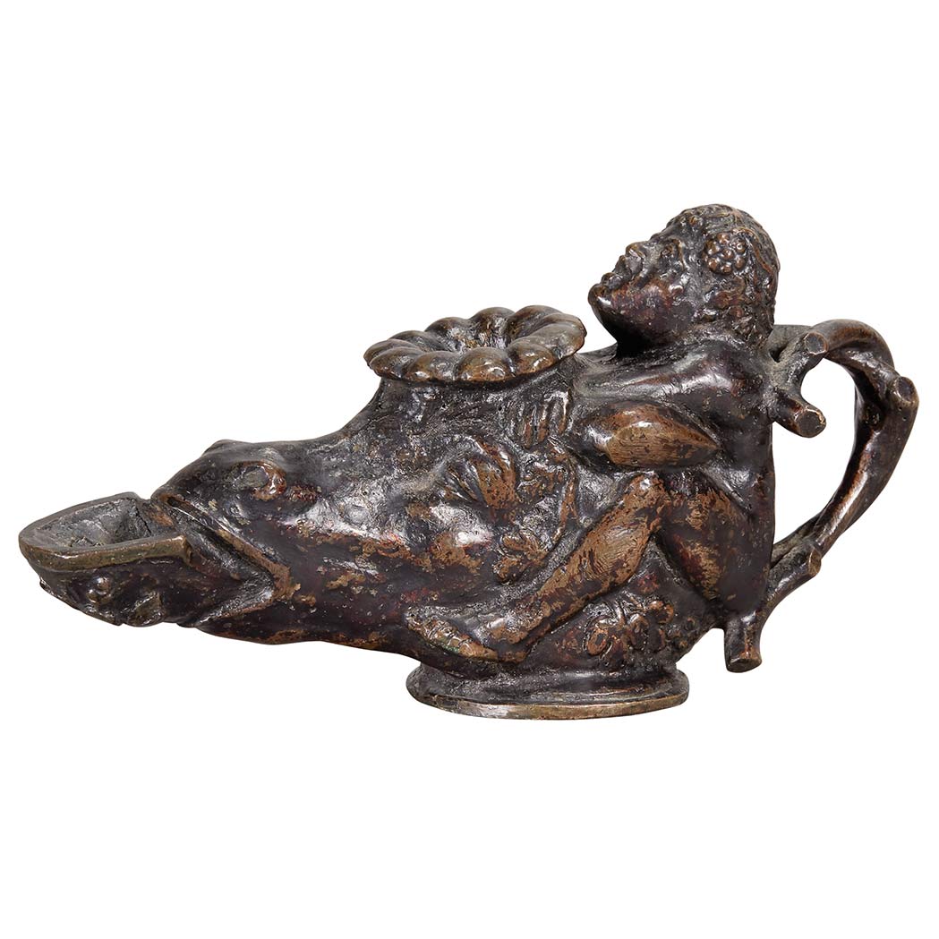 Appraisal: Italian Bronze Oil Lamp School of Andrea Briosco called Riccio