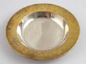 Appraisal: A parcel gilt silver dish in original packing by Garrard