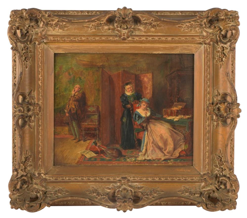 Appraisal: EDWARD CHARLES BARNES C - C FIGURES IN AN INTERIORoil