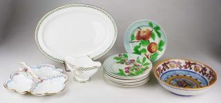 Appraisal: Lot Of European Porcelain Including Minton Platter And sauce boat