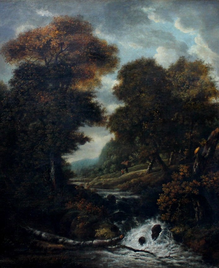 Appraisal: Follower of Jacob Isaaksz van Ruisdael Wooded river landscape oil