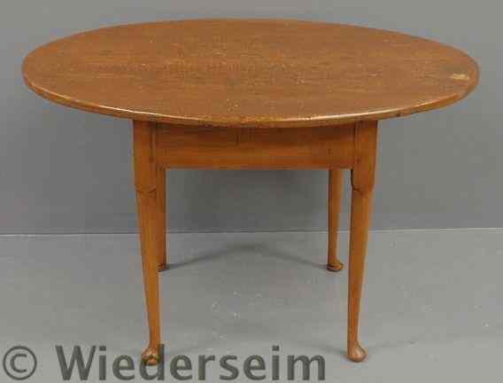 Appraisal: New England Queen Anne maple tavern table with an oval