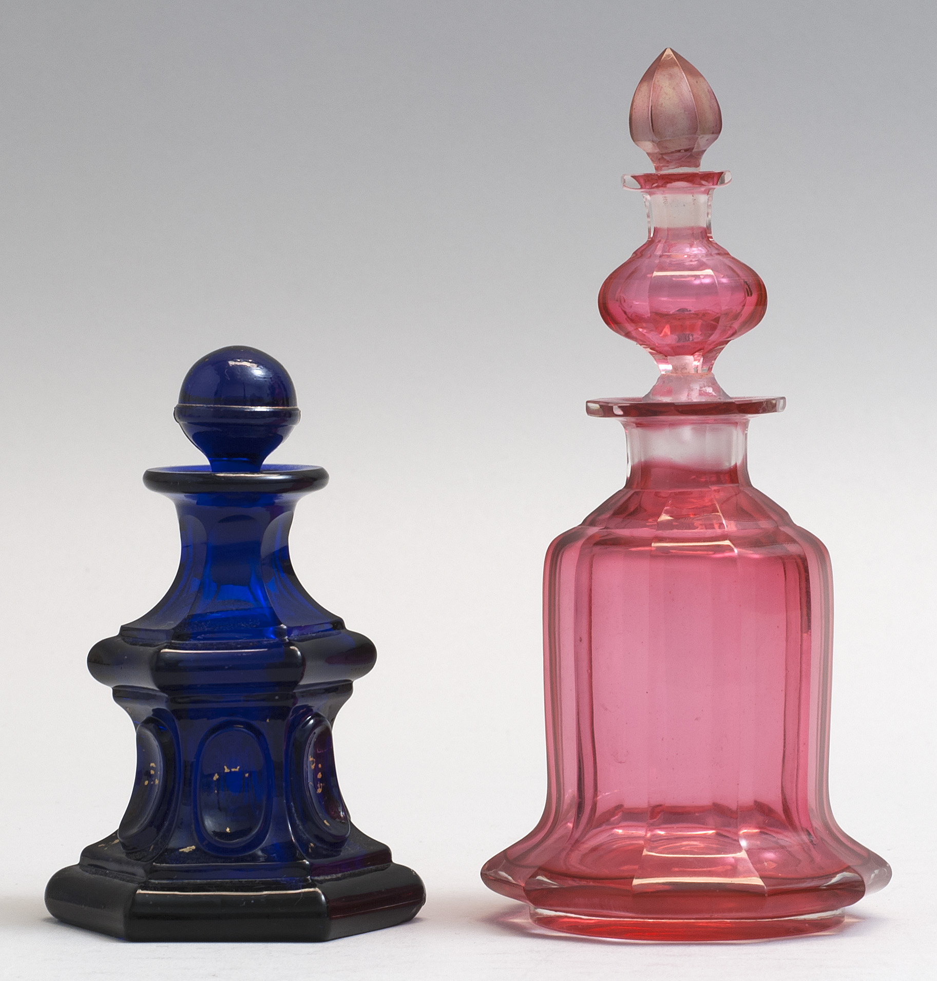 Appraisal: TWO GLASS COLOGNE BOTTLES Second Half of the th Century