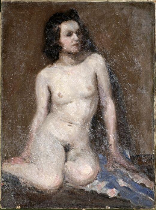 Appraisal: American School th C Nude Female Figure Oil on canvas