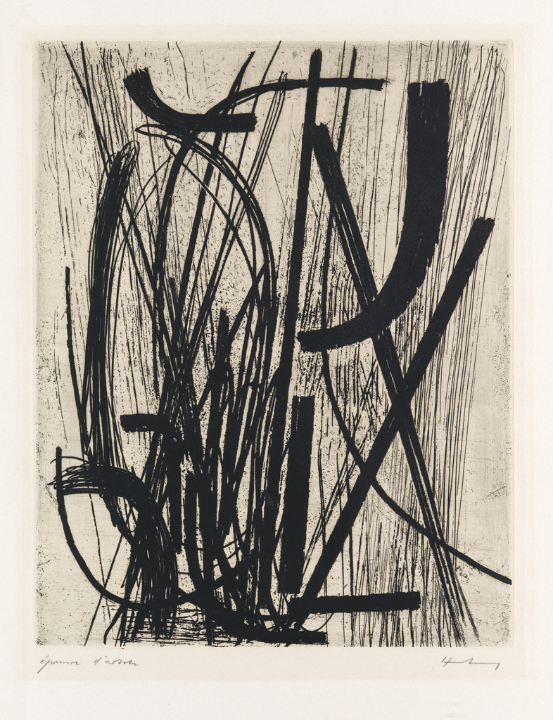 Appraisal: HANS HARTUNG Komposition Etching and engraving x mm x inches