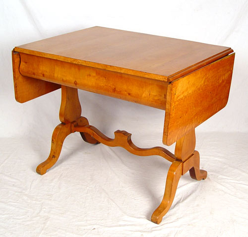 Appraisal: BIEDERMEIER DROP LEAF WRITING TABLE With single full length drawer