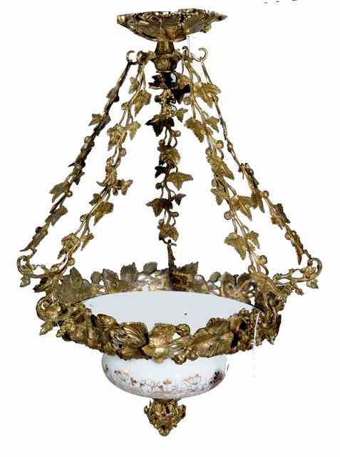 Appraisal: A WILLIAM IV GILT METAL CEILING LIGHT of open foliate