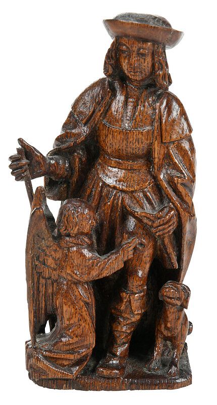 Appraisal: German or Flemish School Devotional Figure th century finely carved