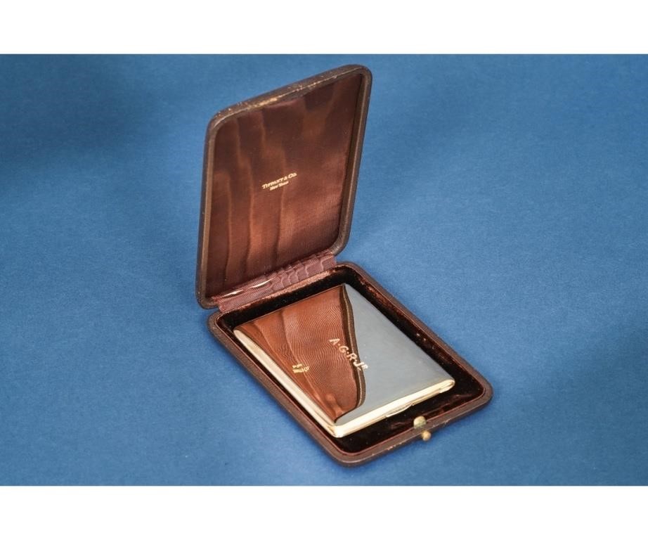 Appraisal: Tiffany Co k gold cigarette case circa 's monogrammed in