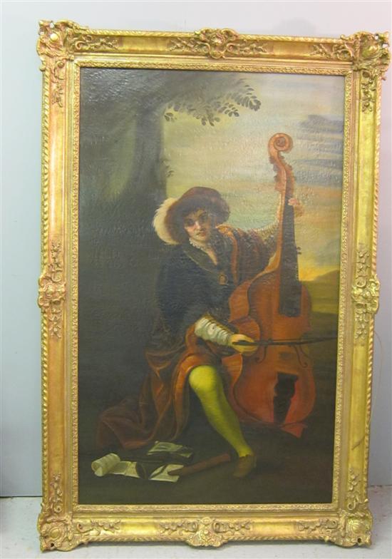 Appraisal: Italian School th century a musician playing a cello wind