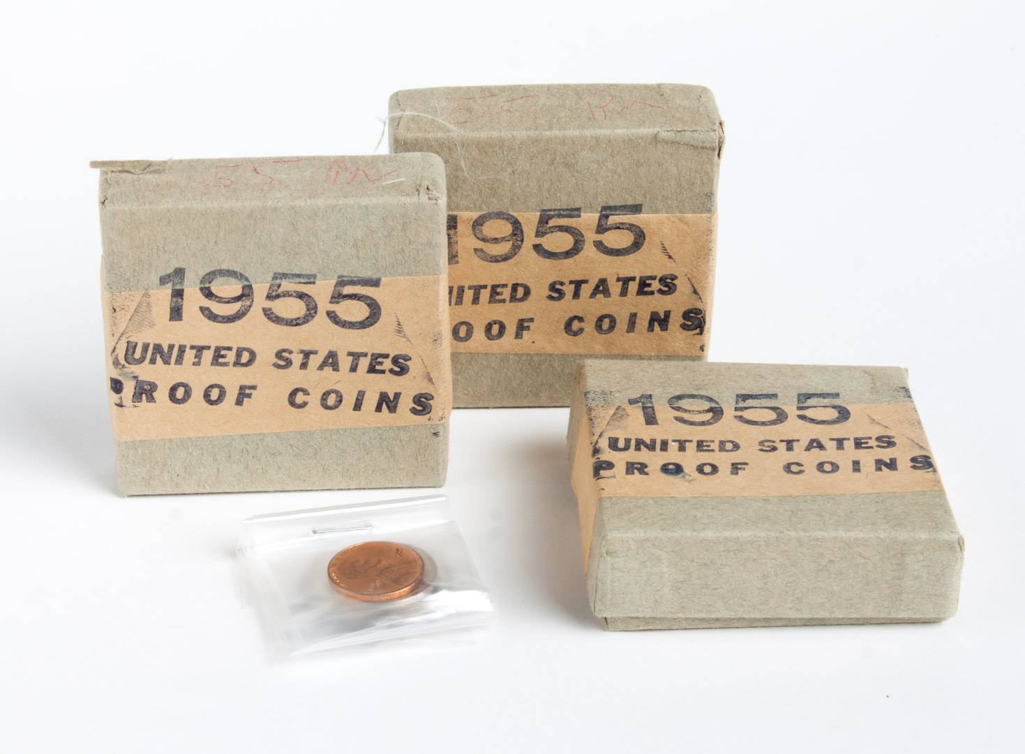 Appraisal: Four United States Proof Sets in original cardboard and cellophane