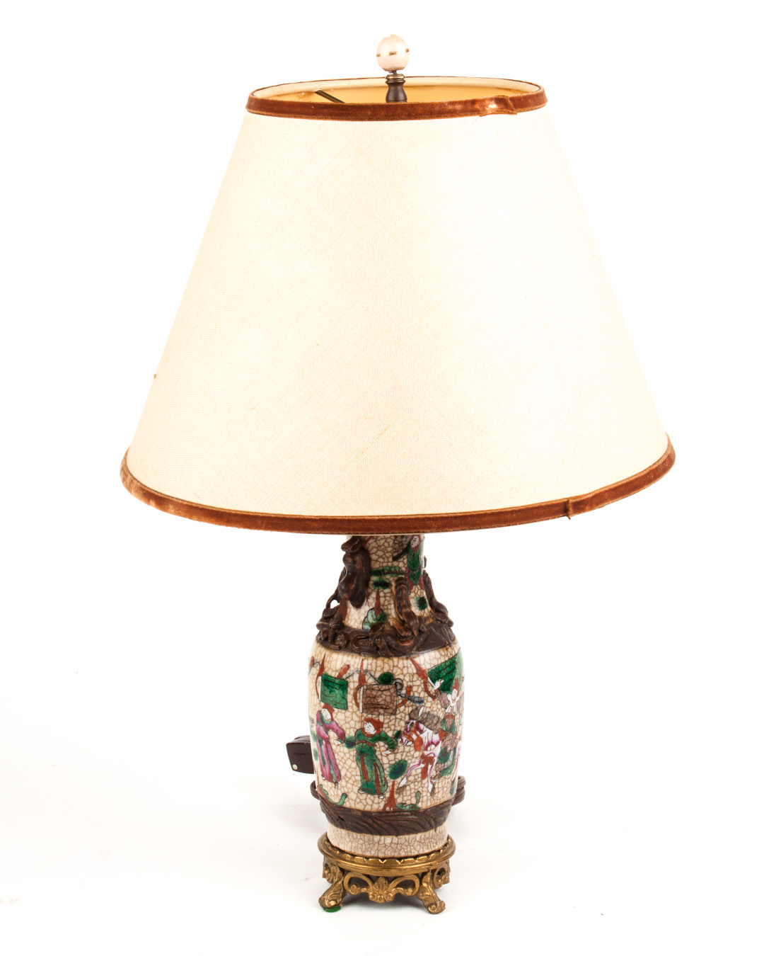 Appraisal: Chinese Famille Rose porcelain vase mounted as a lamp late