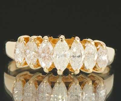 Appraisal: A Ladies' Marquis Diamond Ring k yellow gold ring features