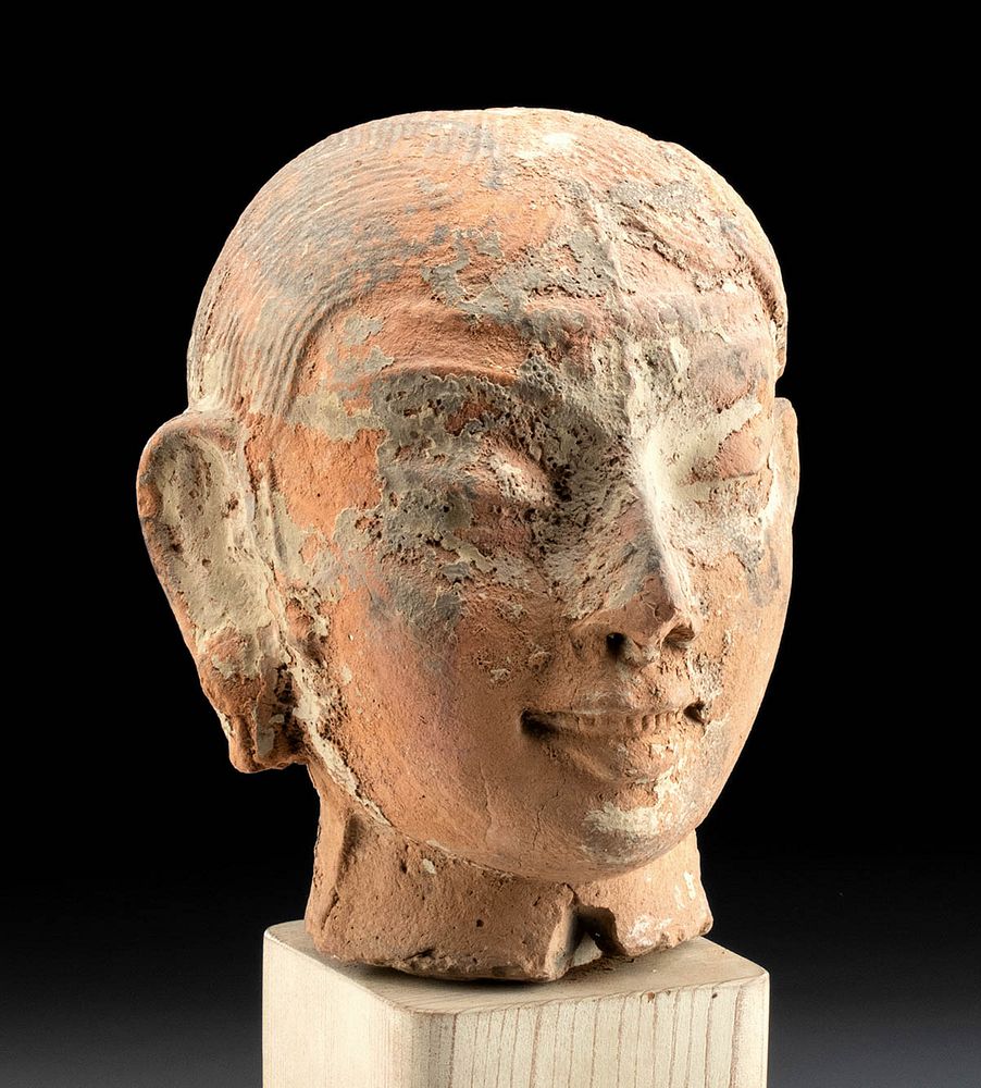 Appraisal: Exhibited th C Indian Gupta Terracotta Head of Woman South