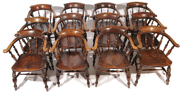 Appraisal: A MATCHED SET OF TWELVE VERY SIMILAR ANTIQUE ASH AND