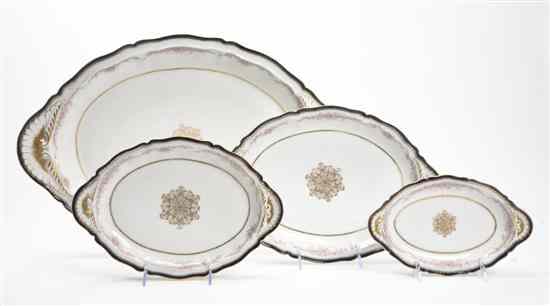 Appraisal: A Set of Four Limoges Porcelain Graduated Trays each of