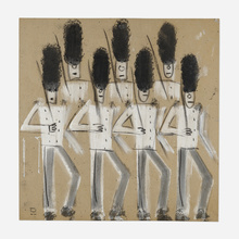 Appraisal: Waylande Gregory Marching Guards gouache and pastel on paper h