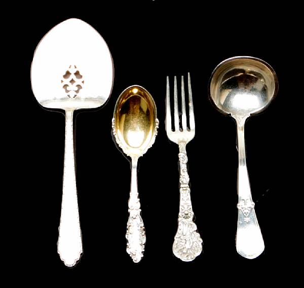 Appraisal: A group of sterling assorted flatware Comprising George III Old