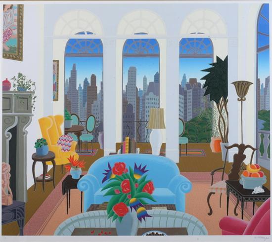 Appraisal: THOMAS MCKNIGHT American b ROOM INTERIOR signed and numbered in