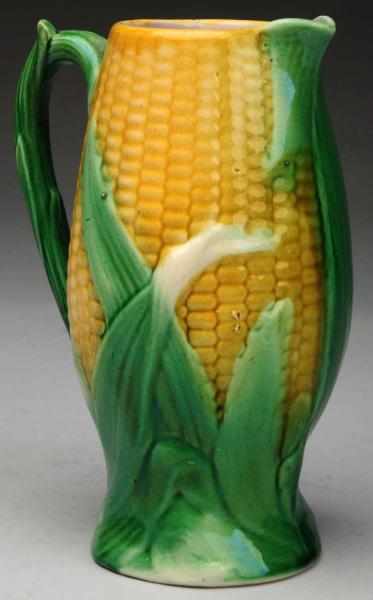 Appraisal: th Century Majolica Corn Pitcher Tight two-inch hairline on rim