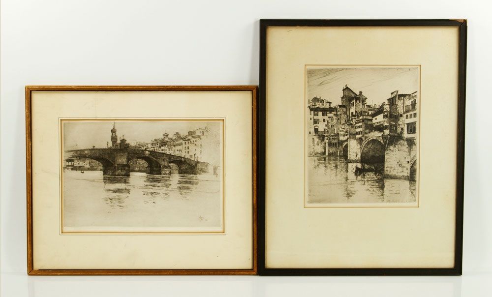 Appraisal: - Pennell Venice Etchings Joseph Pennell two etchings including The