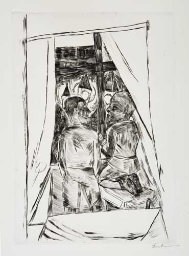 Appraisal: MAX BECKMANN Knaben am Fenster Drypoint x mm x inches