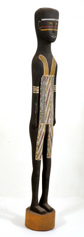 Appraisal: JOHN BAYA BORN Spirit Figure Murayana carved wood and painted