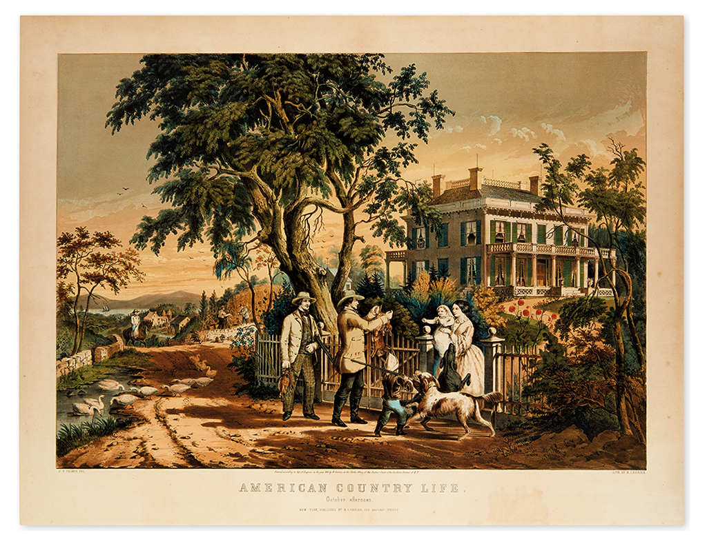 Appraisal: CURRIER NATHANIEL American Country Life October Afternoon Hand colored lithograph