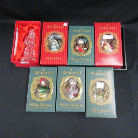 Appraisal: Waterford Handblown Christmas Ornaments mint in boxes