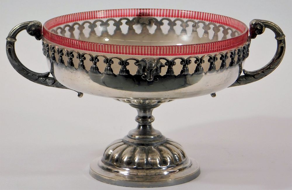 Appraisal: Reed and Barton Silverplate Bride's Basket Bowl Reed and Barton