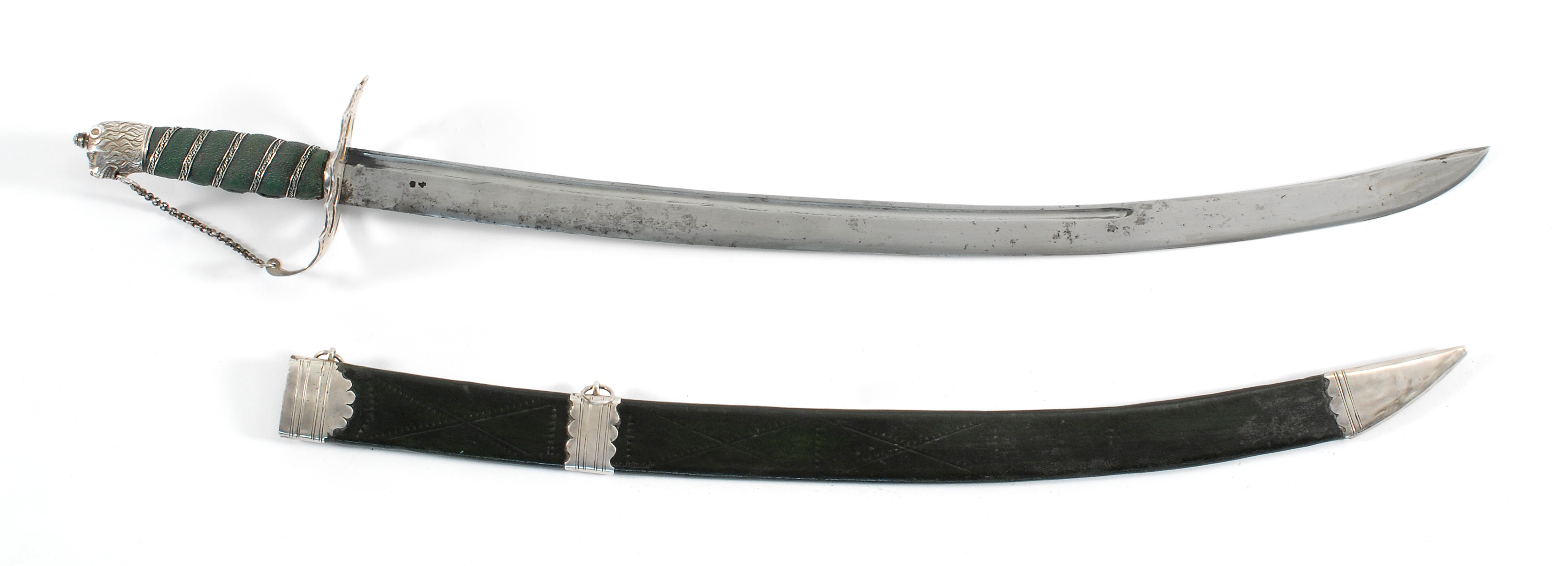 Appraisal: BRITISH SWORD WITH SILVER HILT Late th Early th CenturyPommel