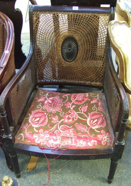 Appraisal: An early th century George III style mahogany armchair the