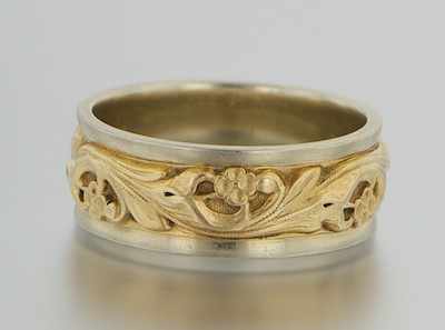 Appraisal: A Gentleman's Gold Band by ArtCarved k white gold band