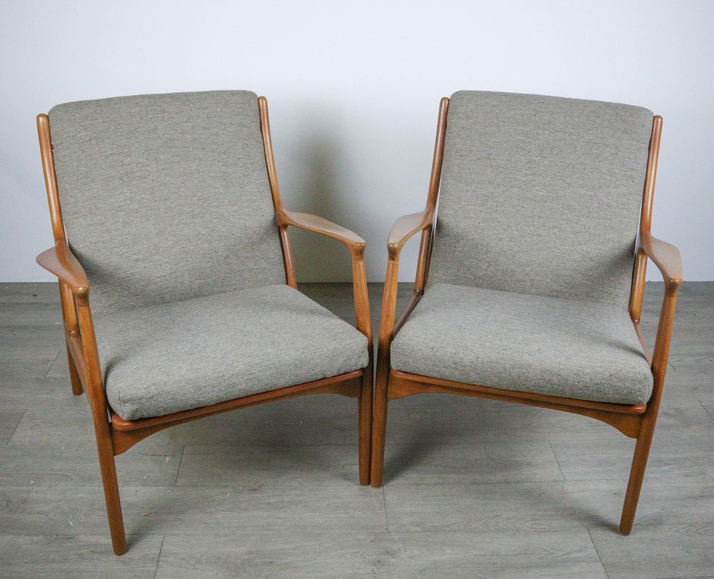 Appraisal: Teak Chairs by Erik Anderson and Palle Pedersen Pair of