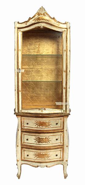 Appraisal: An Italian Rococo style parcel gilt and paint decorated cabinet