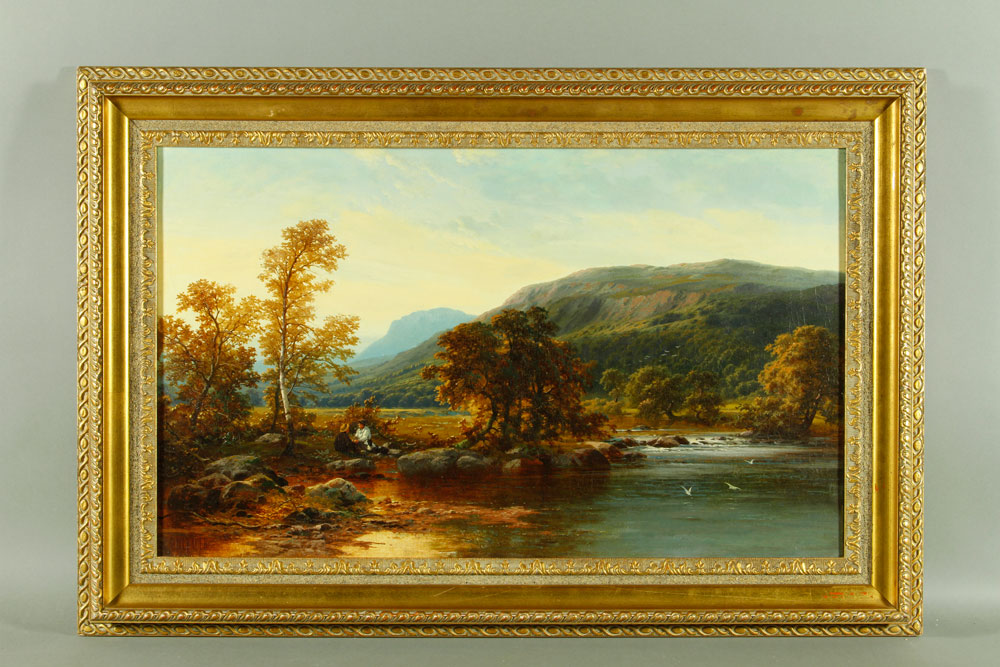 Appraisal: - Mountain Stream O C Mountain stream landscape oil on