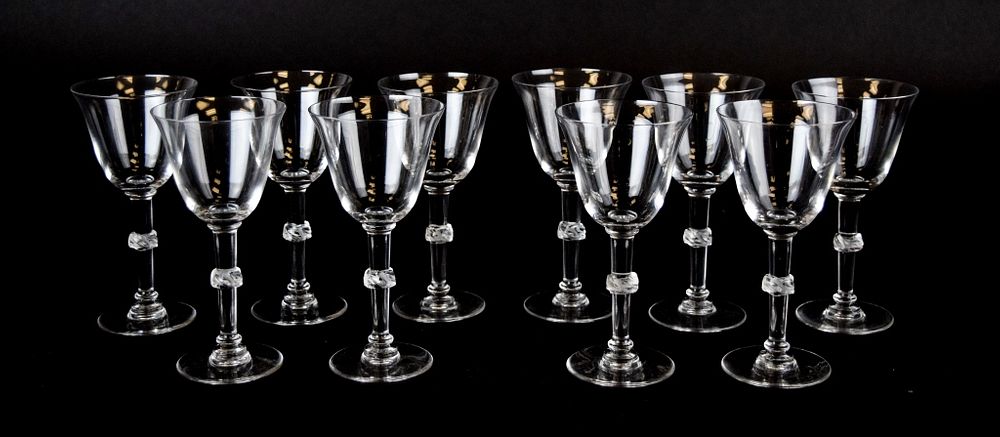 Appraisal: Lalique Beaugency Stemware Cordial Glasses French crystal cordials in Lalique's