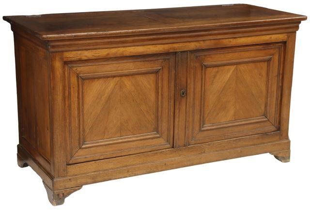 Appraisal: French Provincial oak dough bin on cabinet base early thc