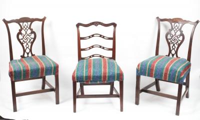 Appraisal: A pair of George III style mahogany single chairs with