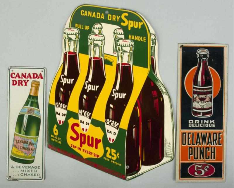 Appraisal: Lot of Soda Advertising Signs Description Includes Canada Dry door