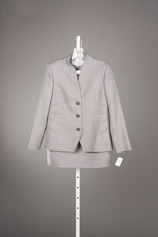 Appraisal: Andr Laug wool skirt suit with detail on jacket Size