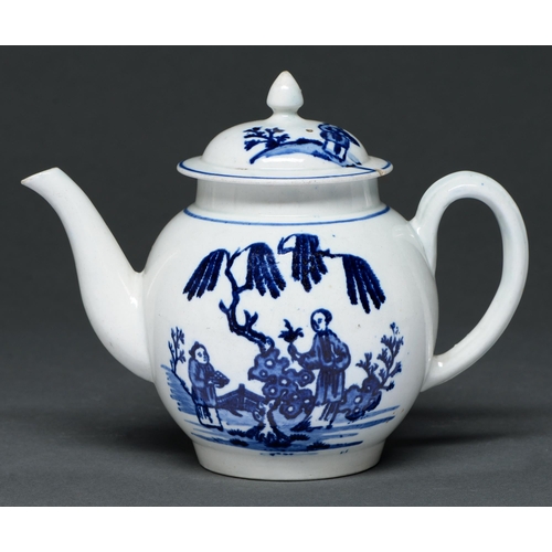 Appraisal: A Liverpool blue and white teapot and cover John Pennington