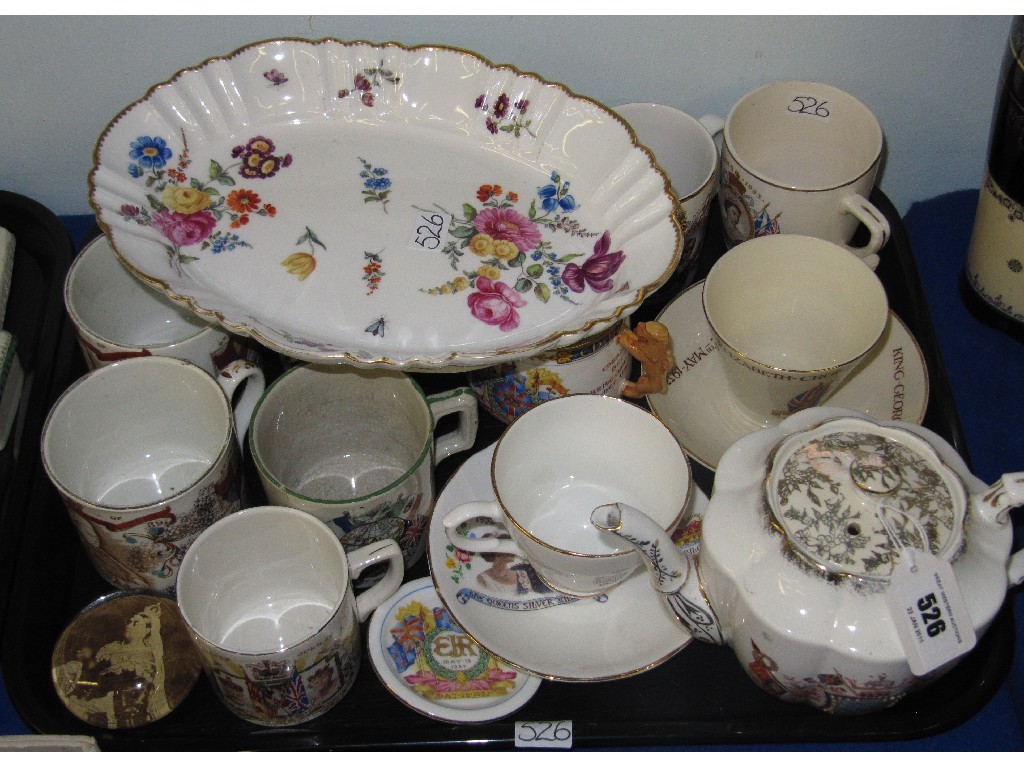 Appraisal: Lot comprising assorted commemorative cups and saucers commemorative teapot etc