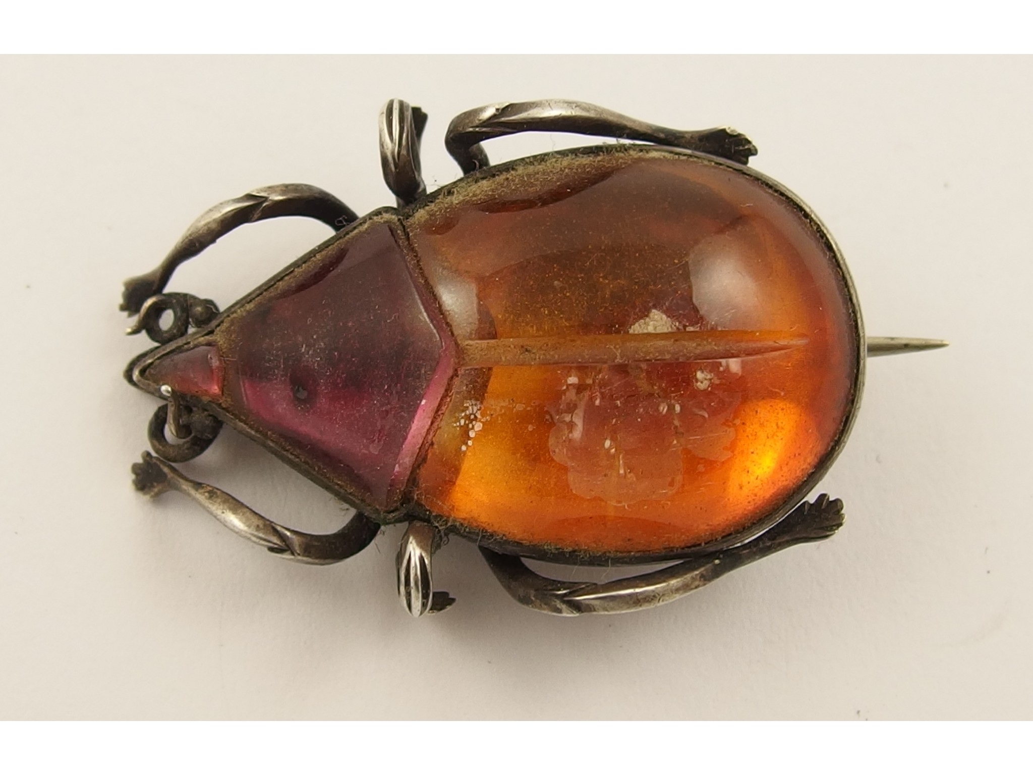 Appraisal: A silver gem set bug brooch