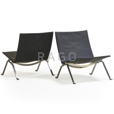 Appraisal: POUL KJAERHOLM - FRITZ HANSEN Pair of PK chairs Denmark