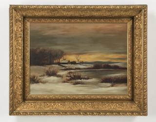 Appraisal: American School O c winterscape w American School oil on