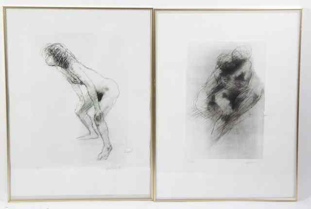 Appraisal: Ralph Brown ARR Nudes a pair signed limited edition and