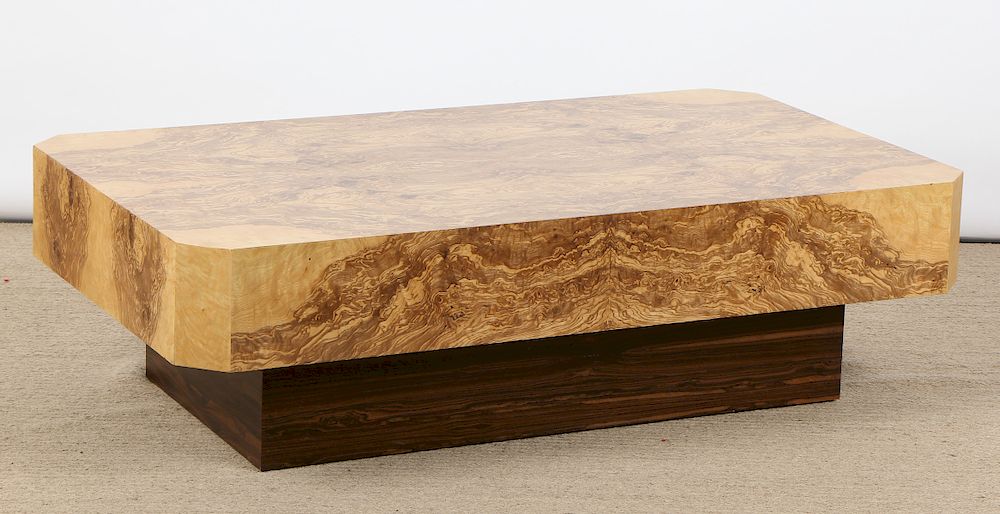 Appraisal: Modern Sedona Burl Coffee Table Modern Sedona Coffee Table Myrtle