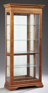 Appraisal: Inlaid Cherry Display Cabinet th c the steppe Inlaid Cherry