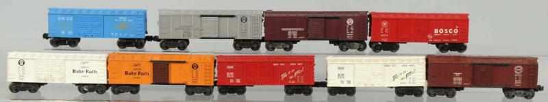 Appraisal: Lot of Lionel Boxcars American Post-war Includes one automatic merchandise